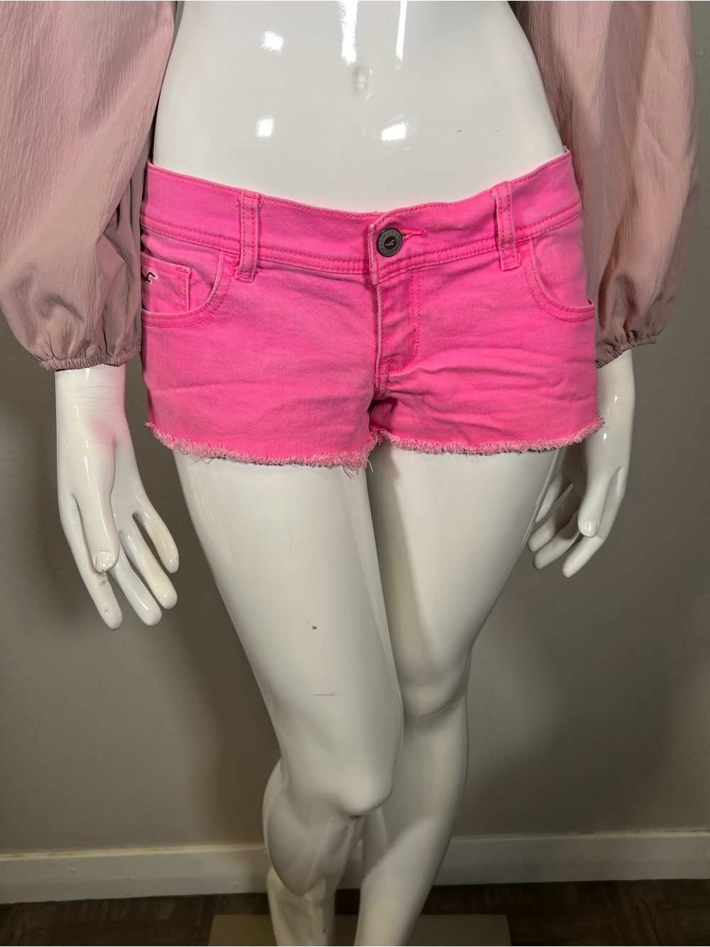 Women's Hot Pink Denim Cutoff Shorts